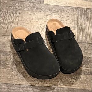 Black Suede Project Cloud Clogs size 9